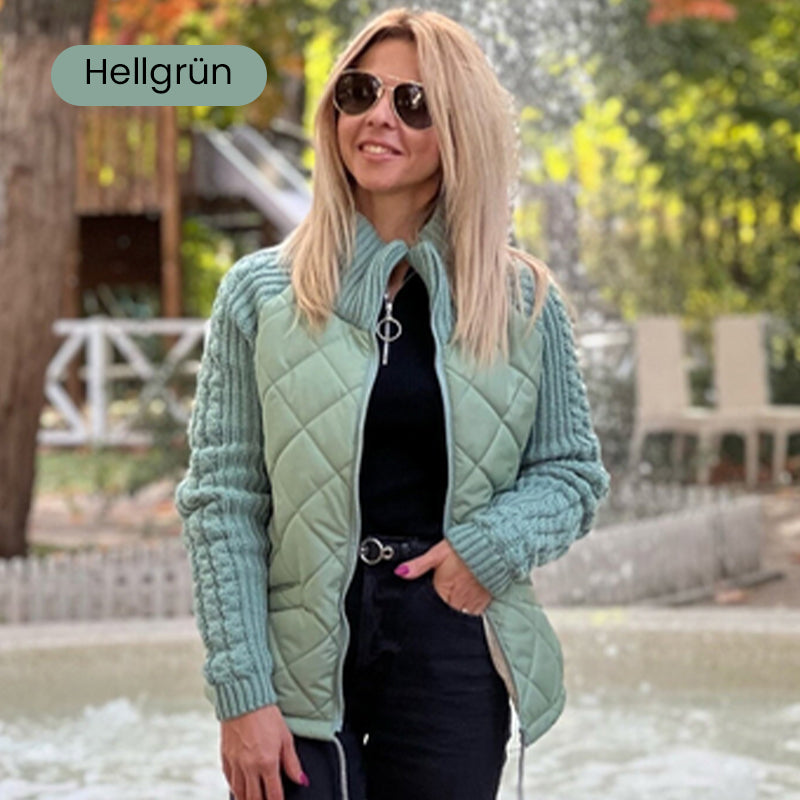✨Solange der Vorrat reicht 50% Rabatt!🎉Gestrickte Patchwork-Pufferjacke für Damen