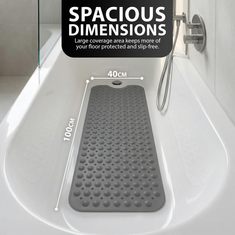 Rutschfeste Badematte 100×40 cm – Extrem starke Saugnäpfe, schneller Wasserablauf & in 7 Farben erhältlich 🛁🌈