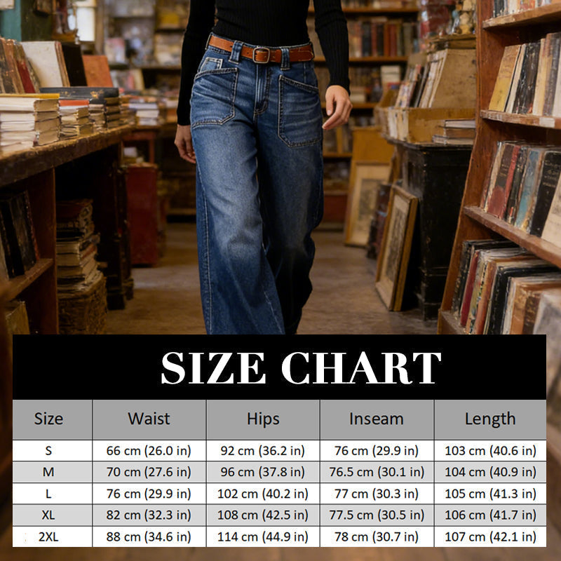 🔥Solange der Vorrat reicht 50 % Rabatt!🎉Damenjeans mit hoher Taille und weitem Bein