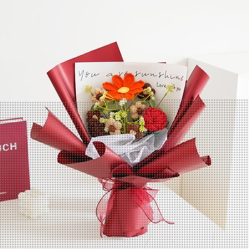 🎉 Handgefertigter, zarter Häkelblumenstrauß – naturgetreues Design, langlebig und perfekt als Wohnaccessoire/Geschenk 💞✨