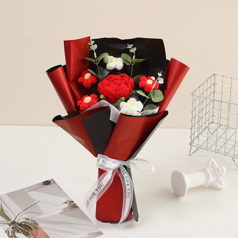 🎉 Handgefertigter, zarter Häkelblumenstrauß – naturgetreues Design, langlebig und perfekt als Wohnaccessoire/Geschenk 💞✨