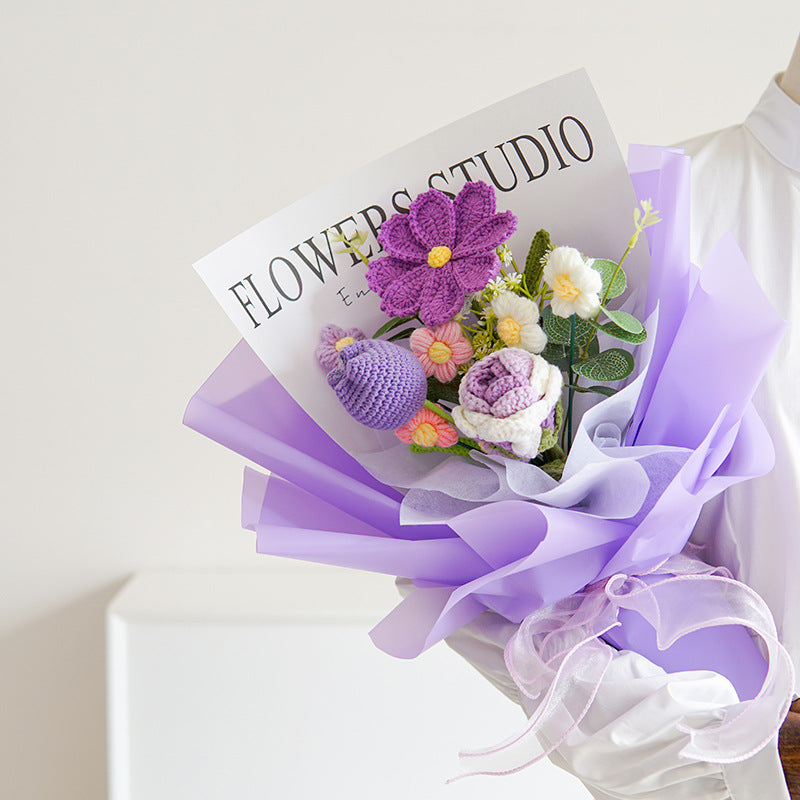 🎉 Handgefertigter, zarter Häkelblumenstrauß – naturgetreues Design, langlebig und perfekt als Wohnaccessoire/Geschenk 💞✨