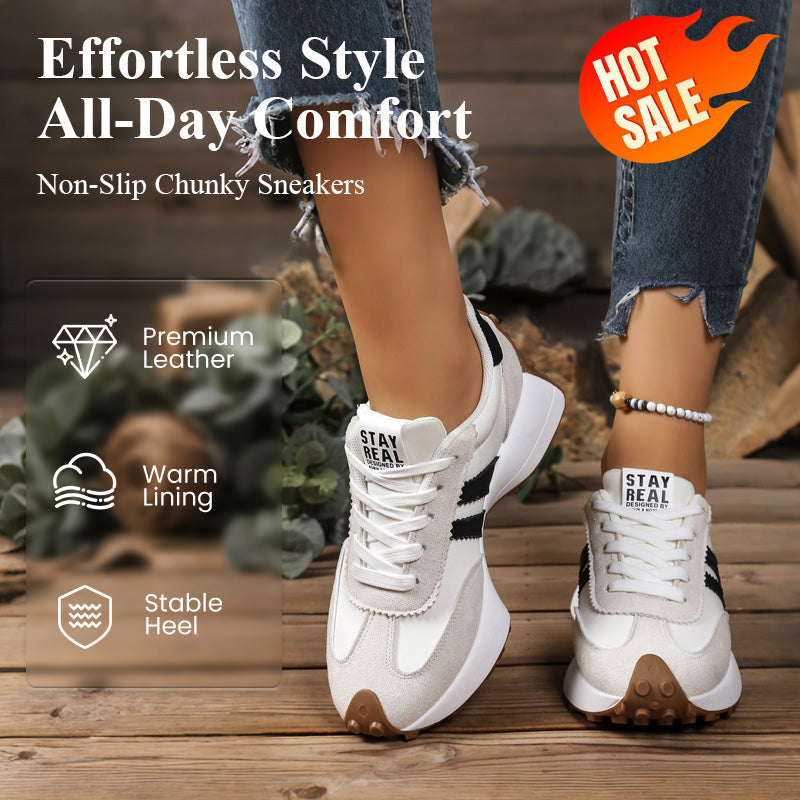💎 50% RABATT! 💎 Damen-Freizeitschuhe – Klobige Sneaker mit 4 cm Platform, Rutschfest & Retro-Design in 6 Farben 🥿🌈