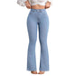 Elastische Schlagjeans für Damen mit hoher Taille