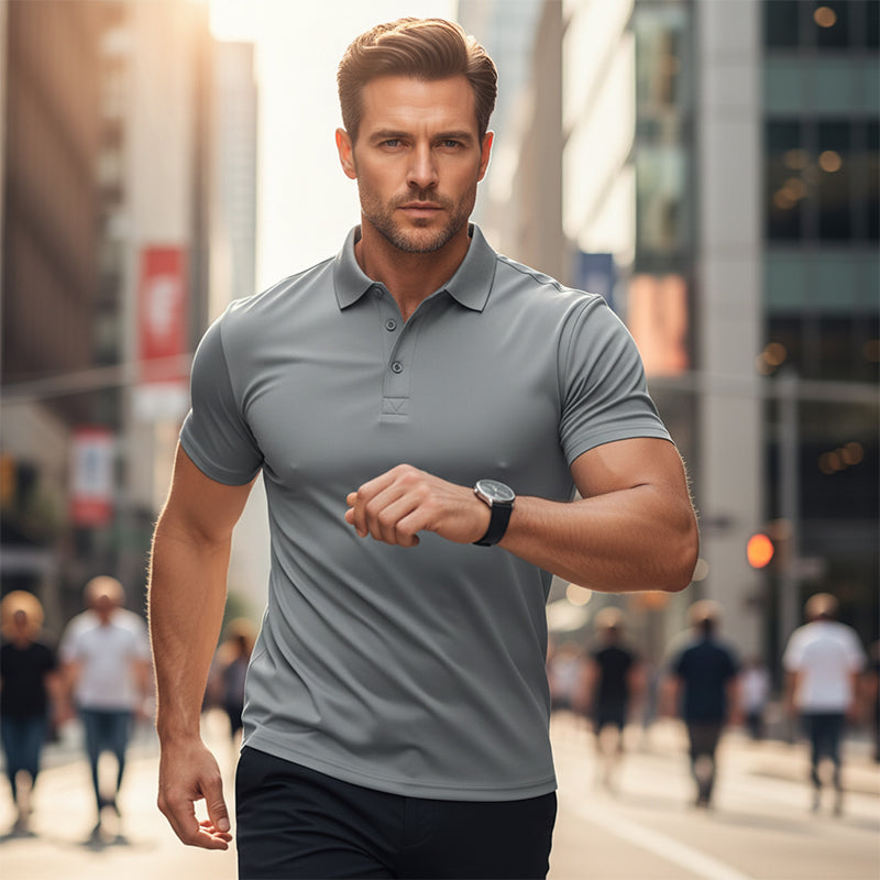 Schnell trocknendes Kurzarm-T-Shirt mit Reverskragen für Herren 💫