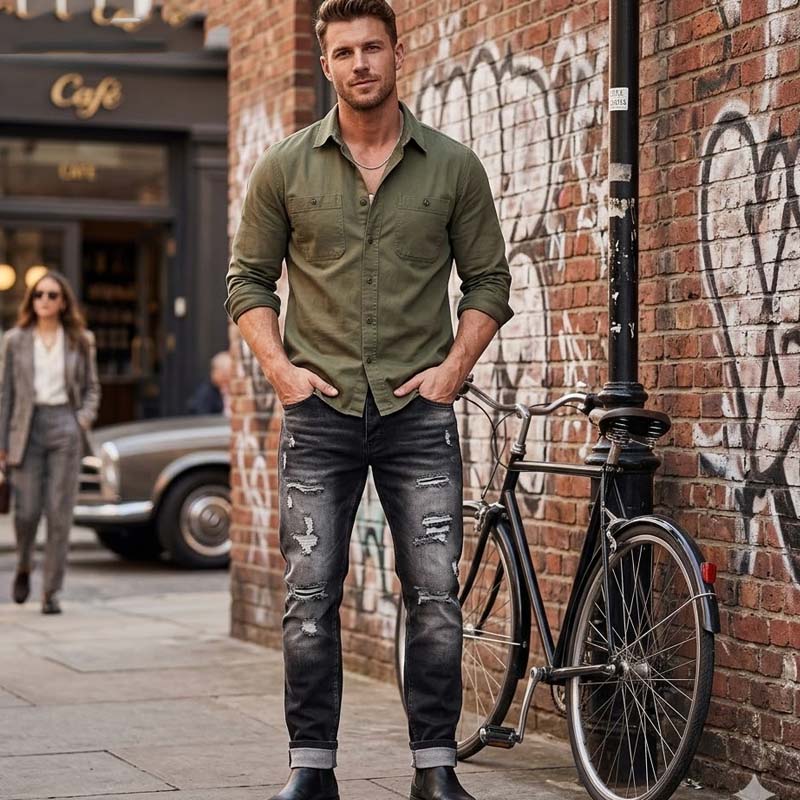 👖 50% RABATT! ✨ Slim Straight Ripped Jeans, Destroyed Look – eine Jeans mit cooler Einstellung, gemütlich und modisch gleichzeitig.🔥