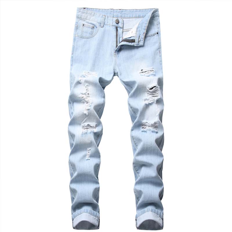 👖 50% RABATT! ✨ Slim Straight Ripped Jeans, Destroyed Look – eine Jeans mit cooler Einstellung, gemütlich und modisch gleichzeitig.🔥