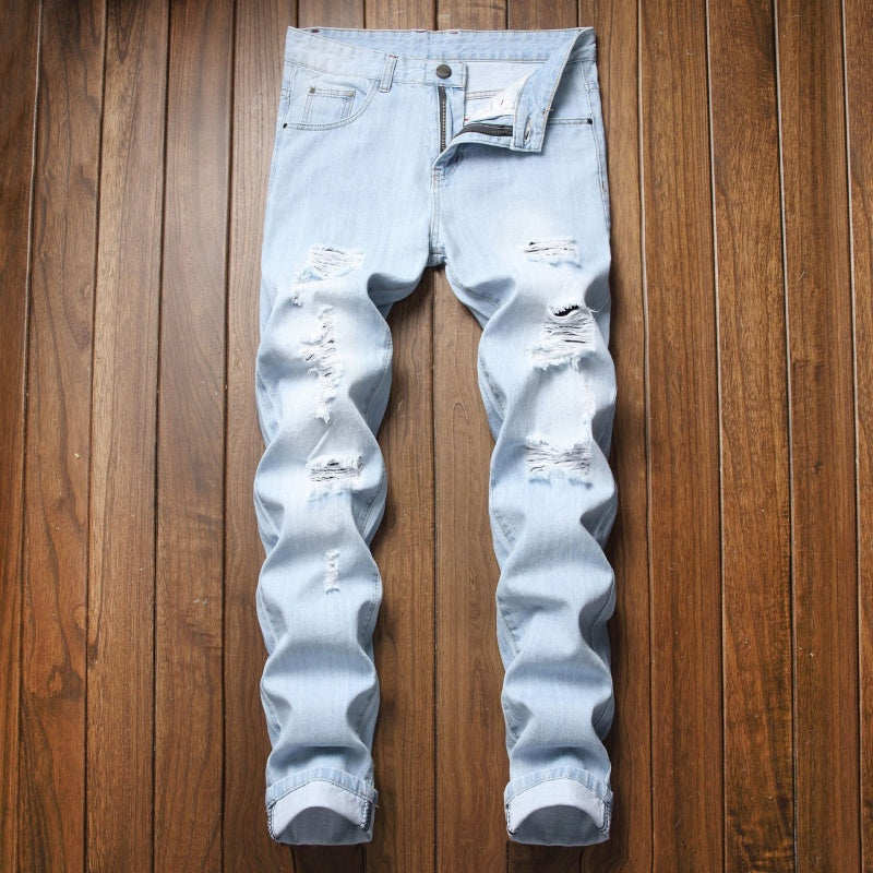 👖 50% RABATT! ✨ Slim Straight Ripped Jeans, Destroyed Look – eine Jeans mit cooler Einstellung, gemütlich und modisch gleichzeitig.🔥