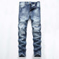 👖 50% RABATT! ✨ Slim Straight Ripped Jeans, Destroyed Look – eine Jeans mit cooler Einstellung, gemütlich und modisch gleichzeitig.🔥
