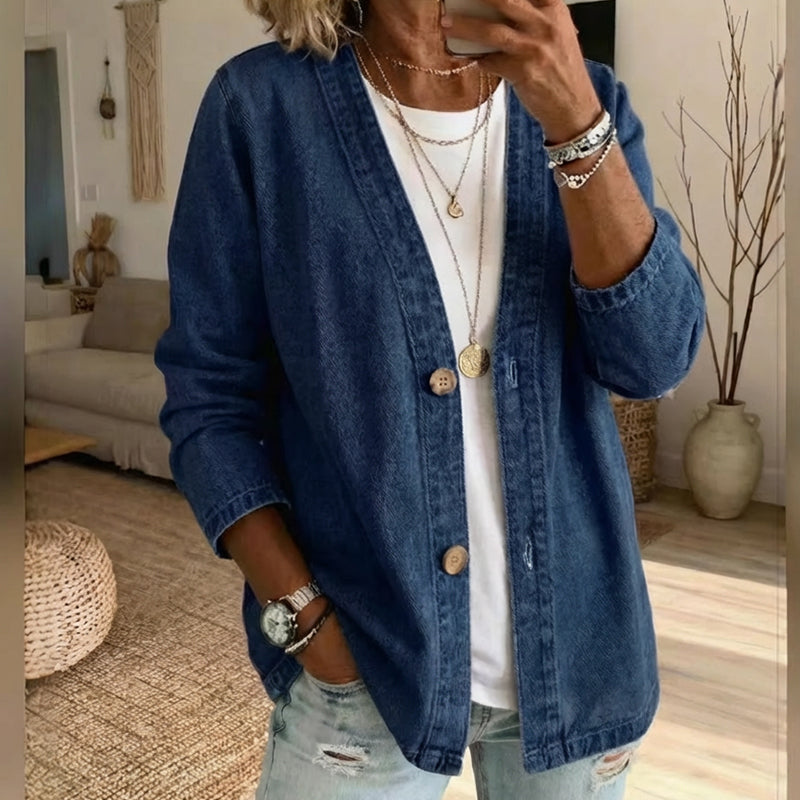 ⏳Limitiertes 50 % Rabatt⏰Klassische Jeansjacke für Damen mit Knopfleiste🧥