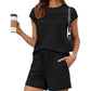 ✨ Damen Pintuck-T-Shirt & Schnürhosen 2-teiliges Set – bequem, stylisch & perfekt aufeinander abgestimmt – ideal für Alltag, Homeoffice & Freizeit