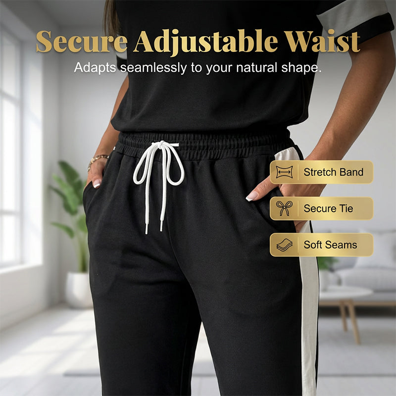 👖 50% RABATT! 🌸 Damen Komfort-Hosen-Set mit Kordelzug – Bequem, elastisch & perfekt für Zuhause und Freizeit 🏠