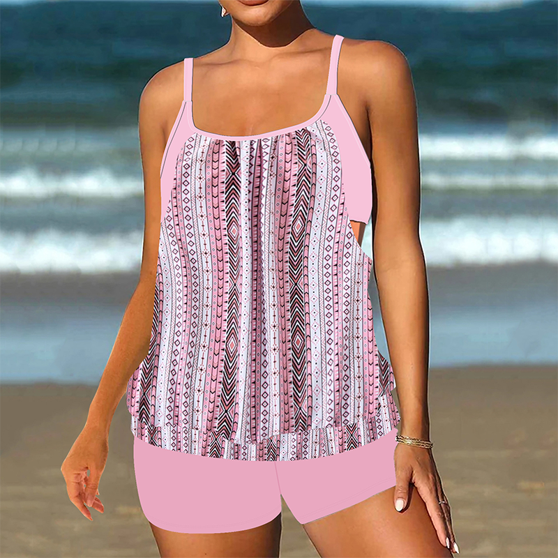 ✨ HALBER PREIS ANGEBOT👙 Damen Tankini mit Blouson-Top & Shorts 💥 bequem, modern & ideal für Strand & Pool ☀️