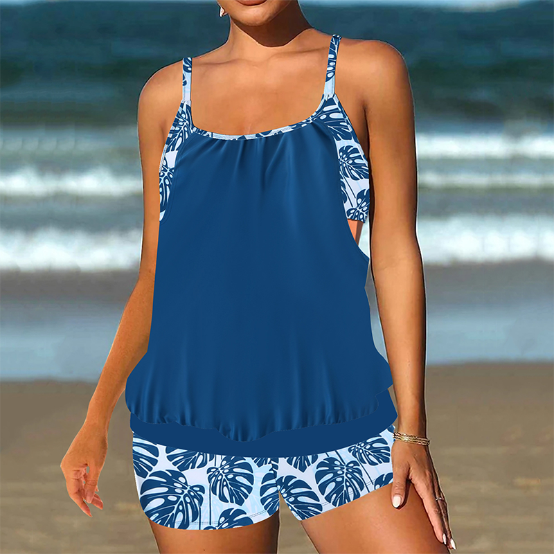 ✨ HALBER PREIS ANGEBOT👙 Damen Tankini mit Blouson-Top & Shorts 💥 bequem, modern & ideal für Strand & Pool ☀️