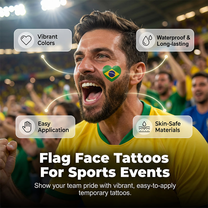 (10 Stück)🏆WM-Angebote 2026⚽🔥Temporäre WM-Flaggen-Tattoos für Sportfans🥳