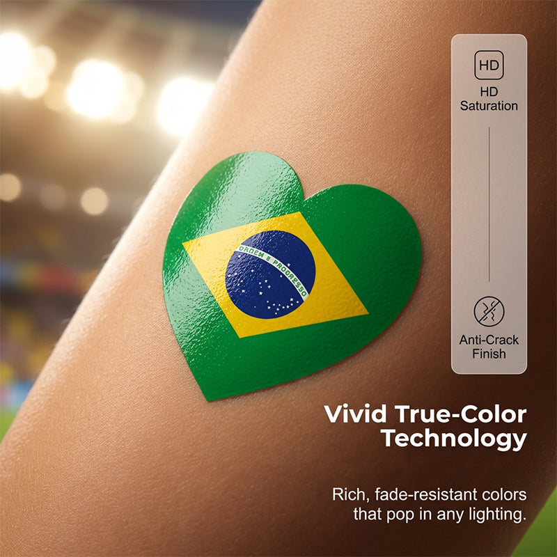 (10 Stück)🏆WM-Angebote 2026⚽🔥Temporäre WM-Flaggen-Tattoos für Sportfans🥳