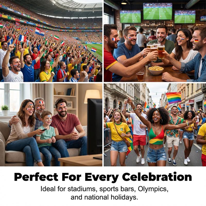 (10 Stück)🏆WM-Angebote 2026⚽🔥Temporäre WM-Flaggen-Tattoos für Sportfans🥳