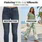 Zweiteiliges Damen-Set mit weit geschnittener Hose und Blattmuster