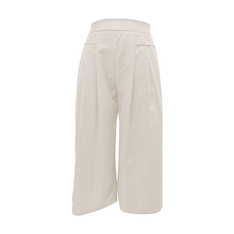 Damen-Culottes mit hohem Bund, Falten und weitem Bein