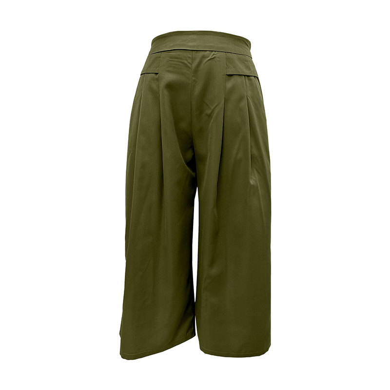 Damen-Culottes mit hohem Bund, Falten und weitem Bein