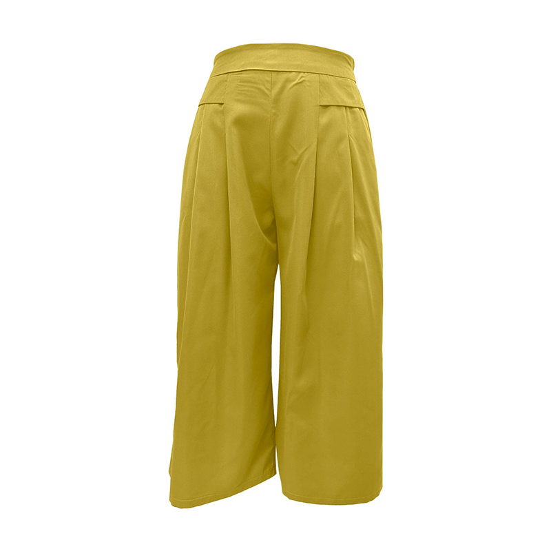 Damen-Culottes mit hohem Bund, Falten und weitem Bein