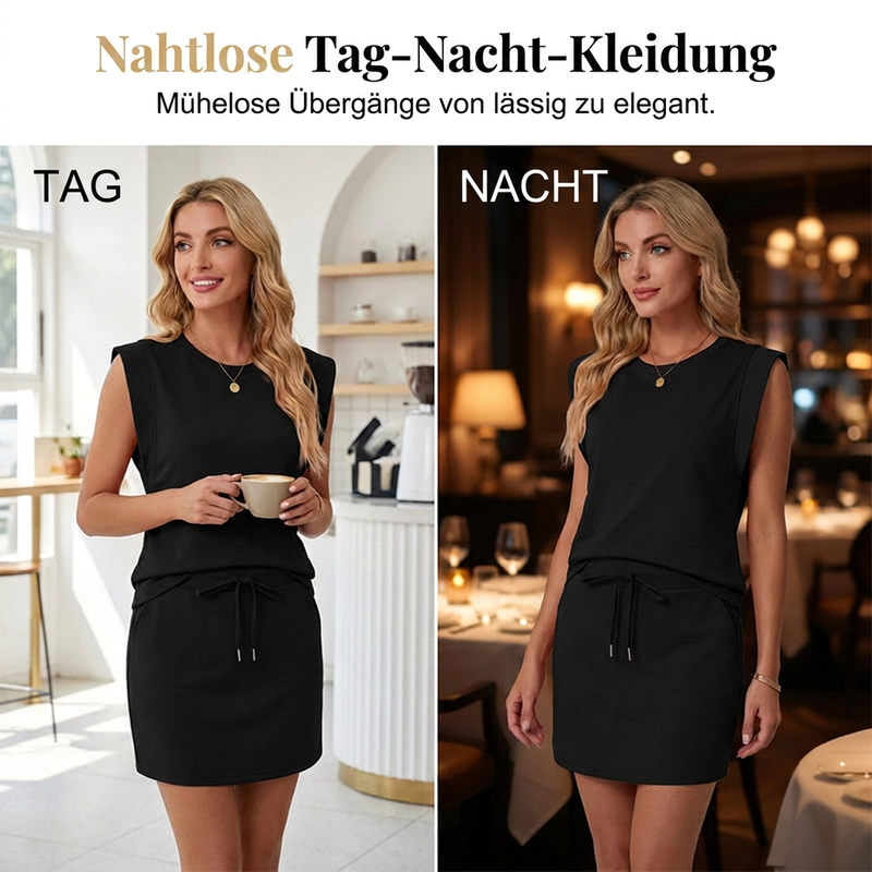 🌺🔥 57% RABATT ⏰ Modernes Damen-Set – ärmelloses Top & Rock mit Kordelzug ✨ luftig, stilvoll & perfekt für den Sommer ☀️