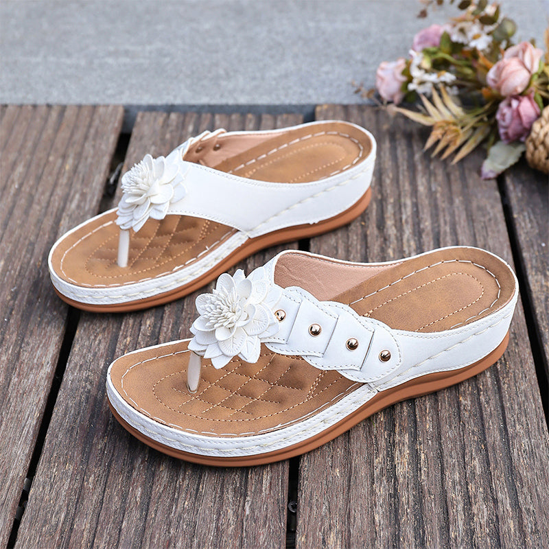 Damen-Sandalen mit Blumenmuster und Fußgewölbestütze