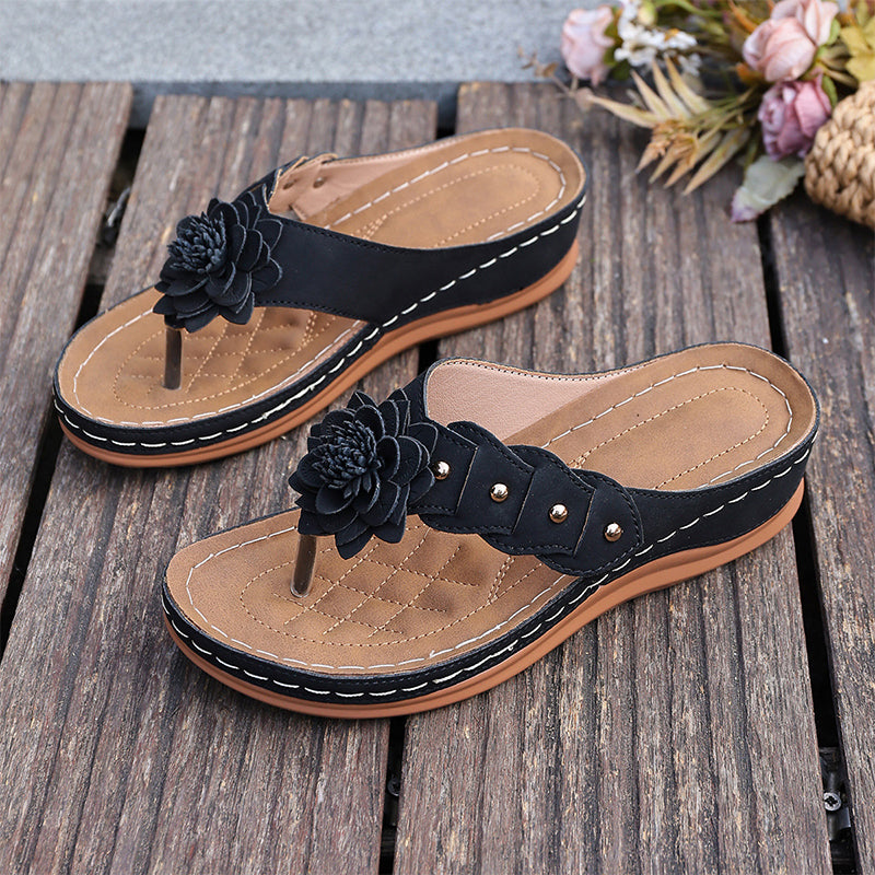Damen-Sandalen mit Blumenmuster und Fußgewölbestütze