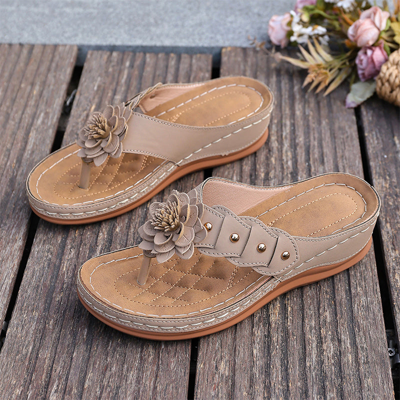 Damen-Sandalen mit Blumenmuster und Fußgewölbestütze