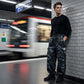 Lässige Camouflage-Hose mit Kordelzug