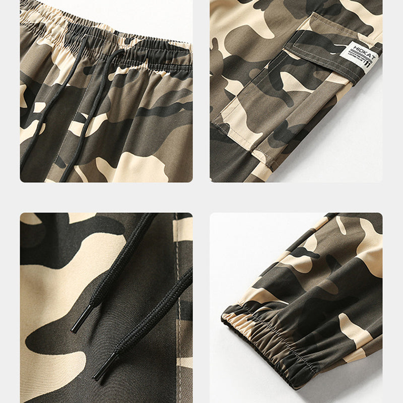 Lässige Camouflage-Hose mit Kordelzug