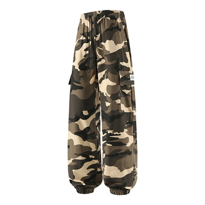 Lässige Camouflage-Hose mit Kordelzug