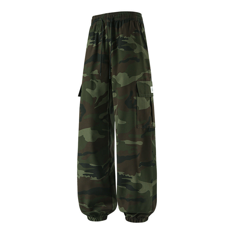Lässige Camouflage-Hose mit Kordelzug