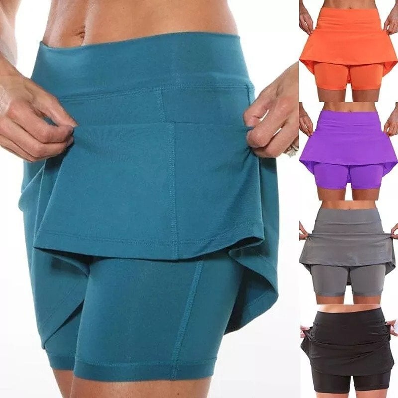 🏸 Sport-Rock mit integrierten Shorts – Anti-Scheuer, ideal für Tennis, Laufen & Gym!