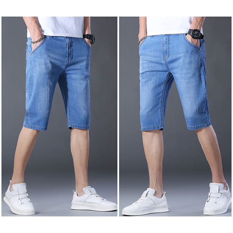 Dehnbare und atmungsaktive Denim-Shorts für Herren