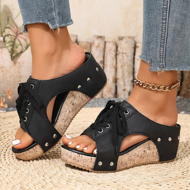 Damen Peeptoe-Wedges mit Plateau