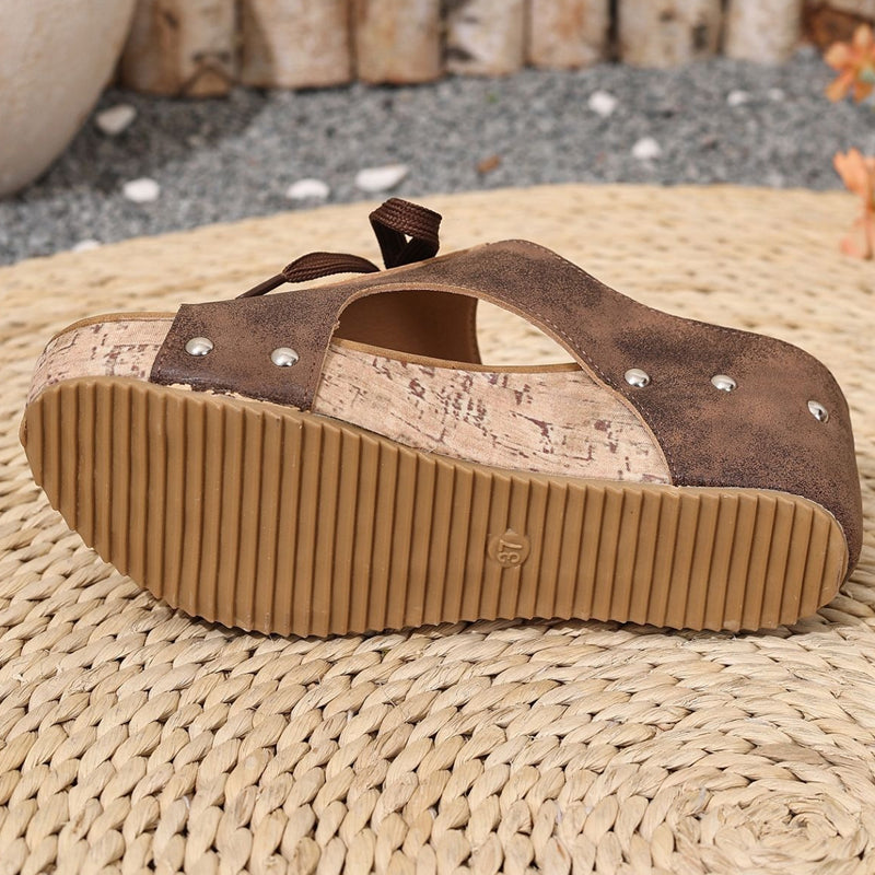 Damen Peeptoe-Wedges mit Plateau