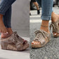 Damen Peeptoe-Wedges mit Plateau