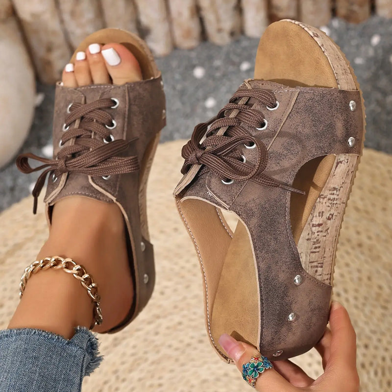 Damen Peeptoe-Wedges mit Plateau