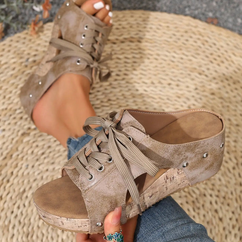 Damen Peeptoe-Wedges mit Plateau