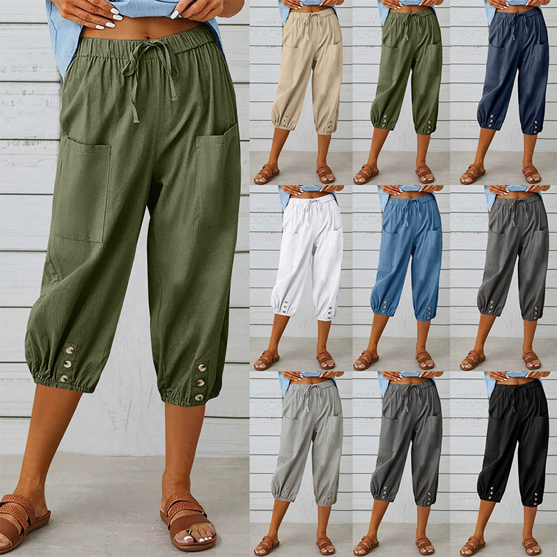 Damen Freizeit Caprihosen mit Taschen