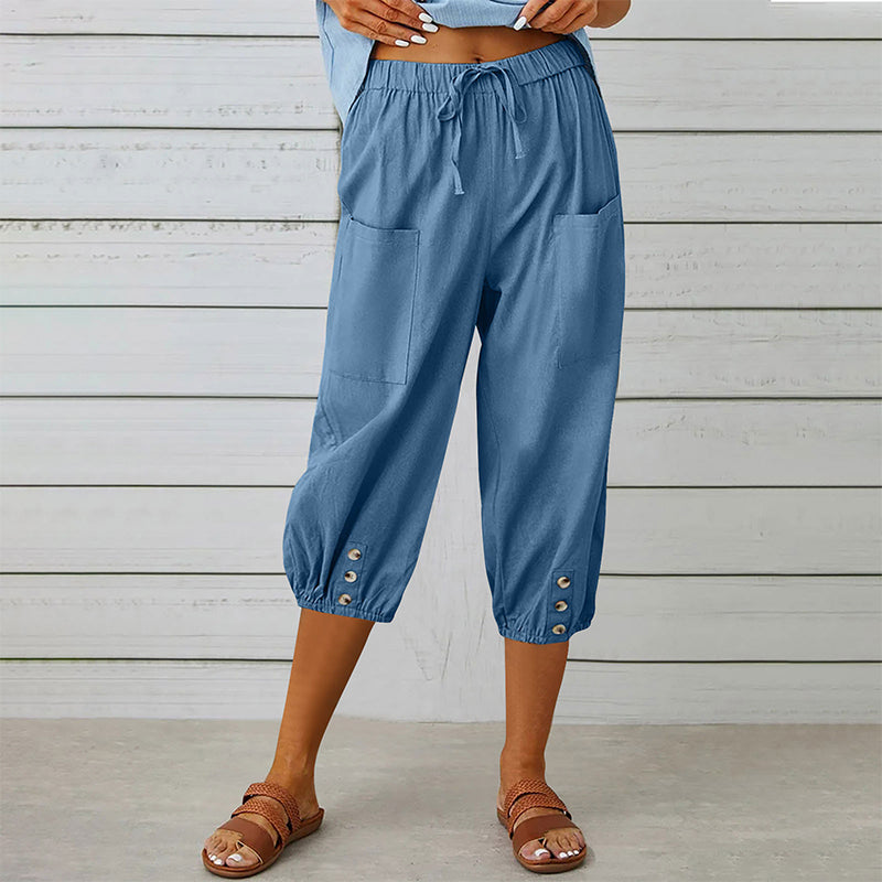 Damen Freizeit Caprihosen mit Taschen
