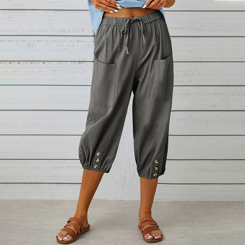 Damen Freizeit Caprihosen mit Taschen