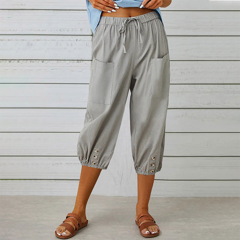 Damen Freizeit Caprihosen mit Taschen
