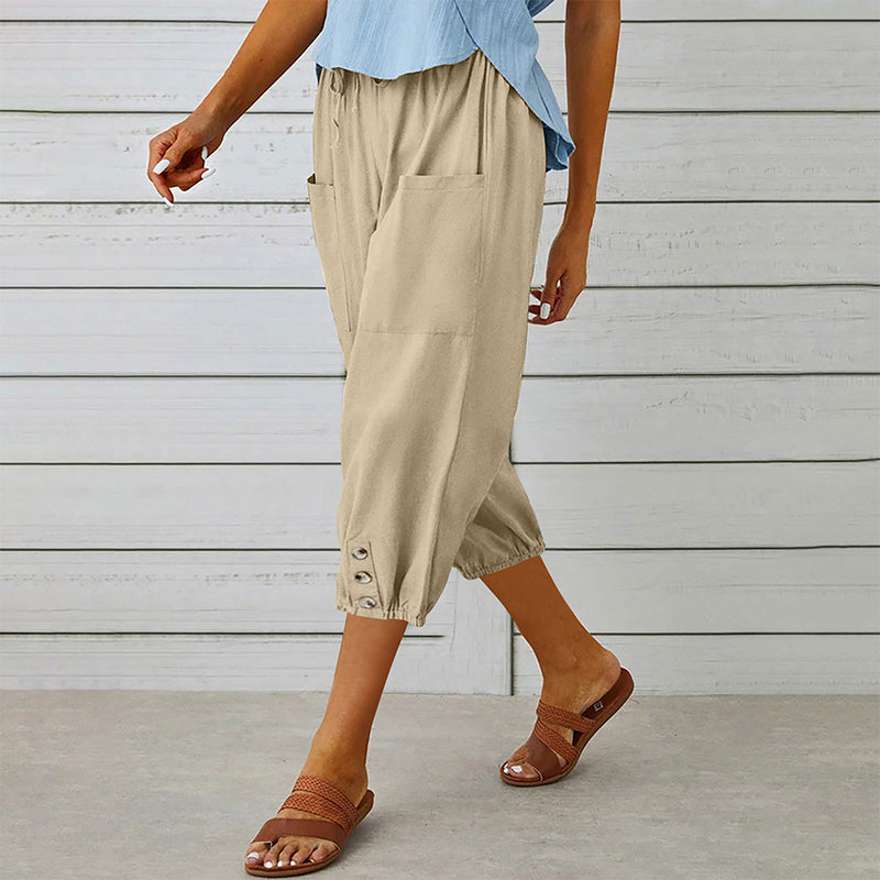Damen Freizeit Caprihosen mit Taschen