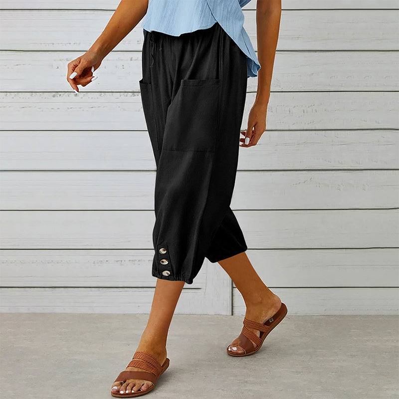 Damen Freizeit Caprihosen mit Taschen