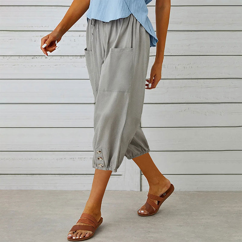 Damen Freizeit Caprihosen mit Taschen