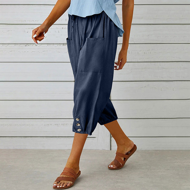 Damen Freizeit Caprihosen mit Taschen