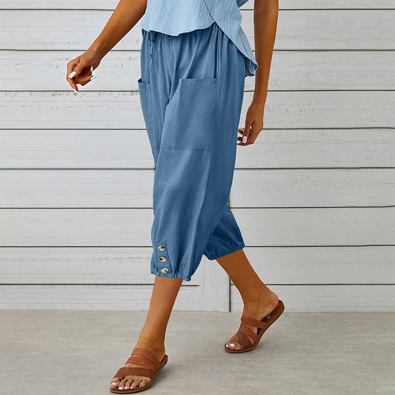 Damen Freizeit Caprihosen mit Taschen