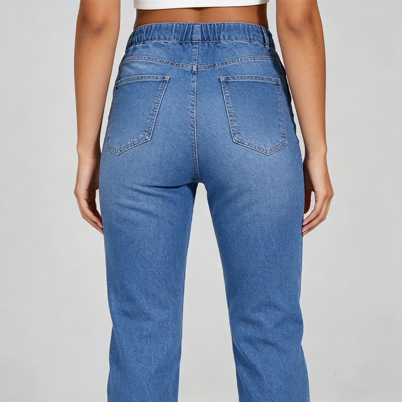 Lässige Damen Jeans-Jogger mit Kordelzug